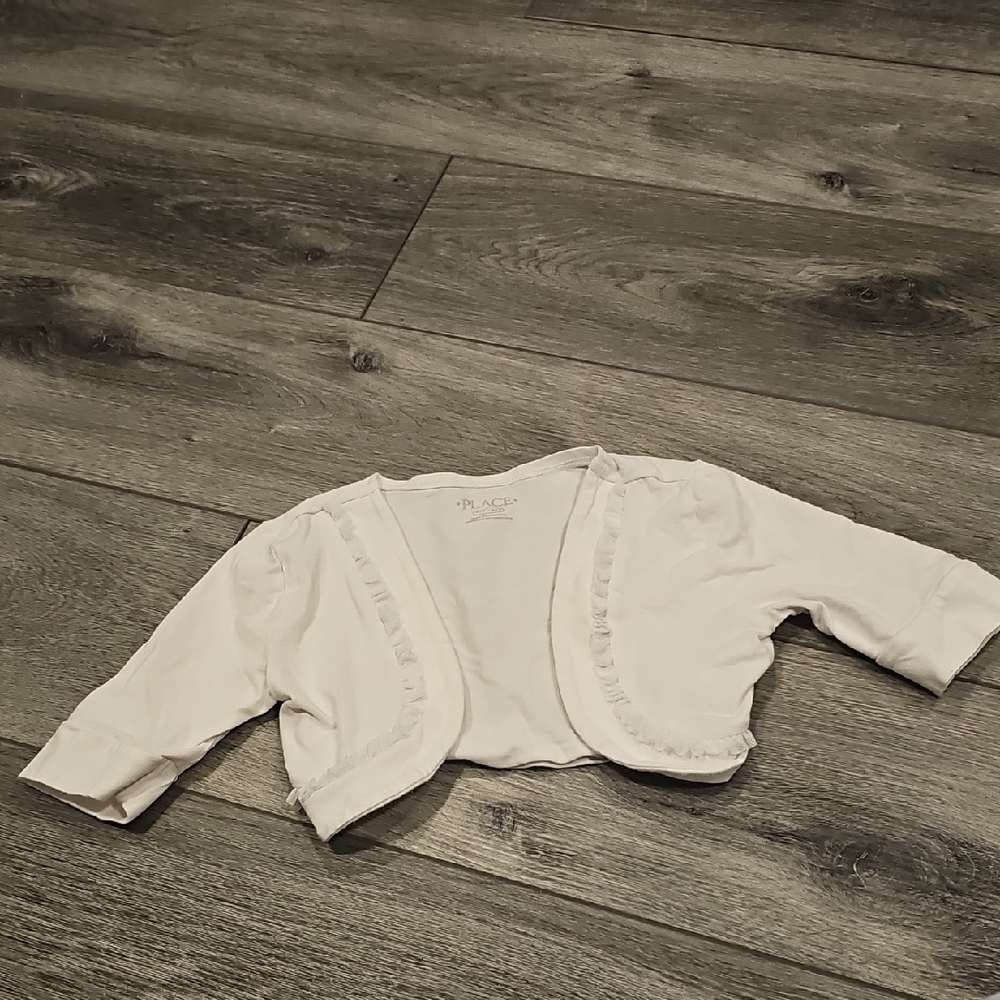 White Ruffled Bolero Shrug